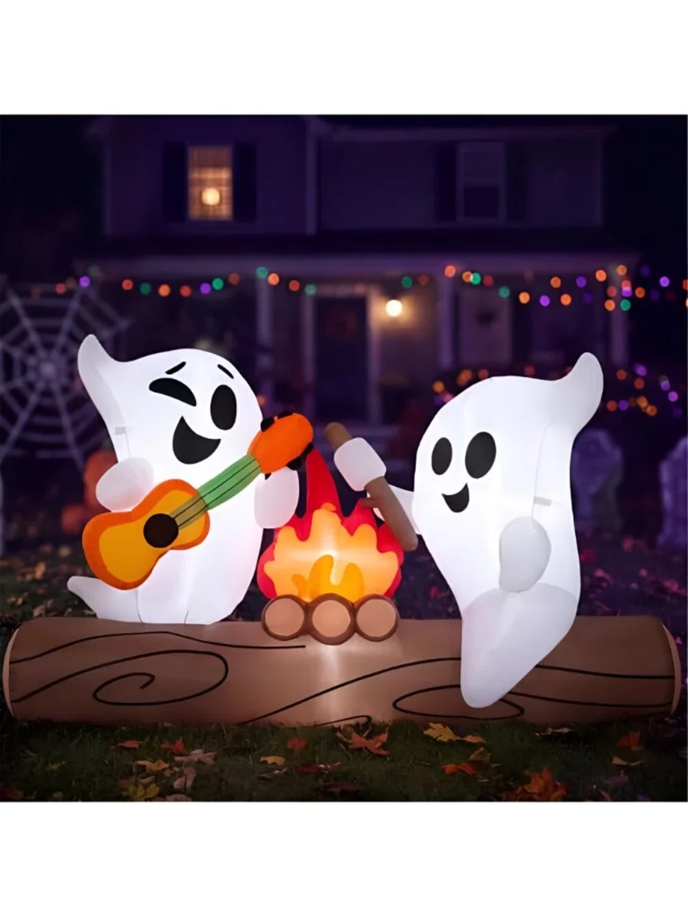 6ft Long Halloween Inflatable Ghost Outdoor Decoration, Cute Blow Up